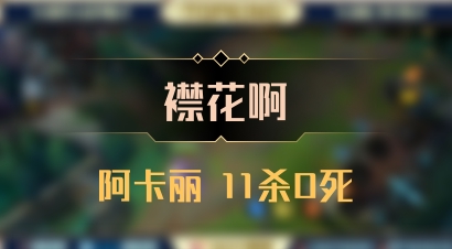【襟花啊】阿卡丽 11杀0死