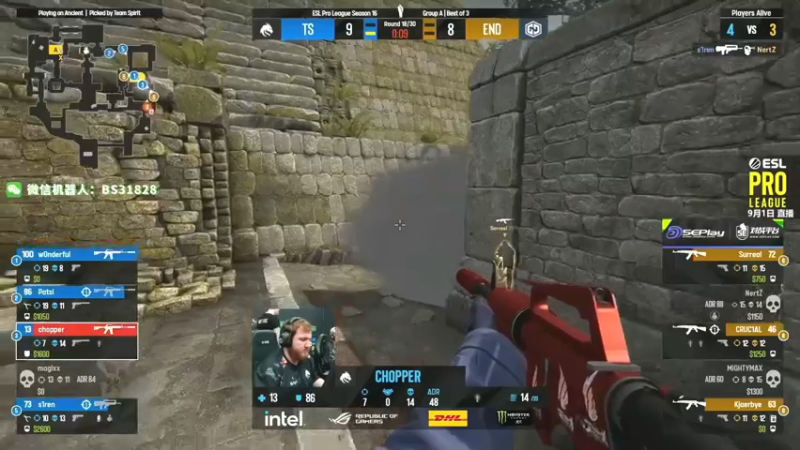 【2022-09-01 20点场】CSGO百岁三：【百岁三】钻石卡 EPL Day2