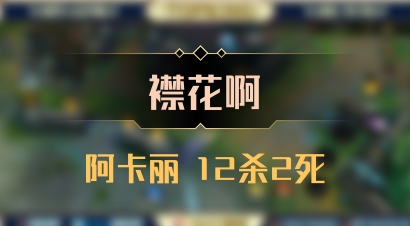 【襟花啊】阿卡丽 12杀2死