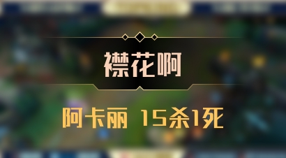 【襟花啊】阿卡丽 15杀1死