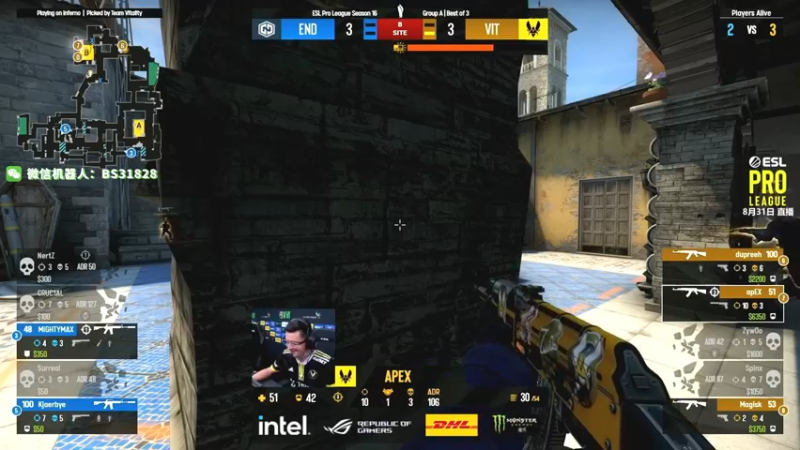 【2022-08-31 23点场】CSGO百岁三：【百岁三】钻石卡 NIP vs FNC