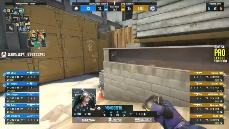 【2022-09-01 22点场】CSGO百岁三：【百岁三】钻石卡 EPL Day2