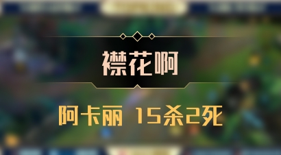【襟花啊】阿卡丽 15杀2死