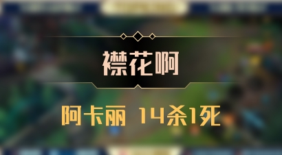 【襟花啊】阿卡丽 14杀1死