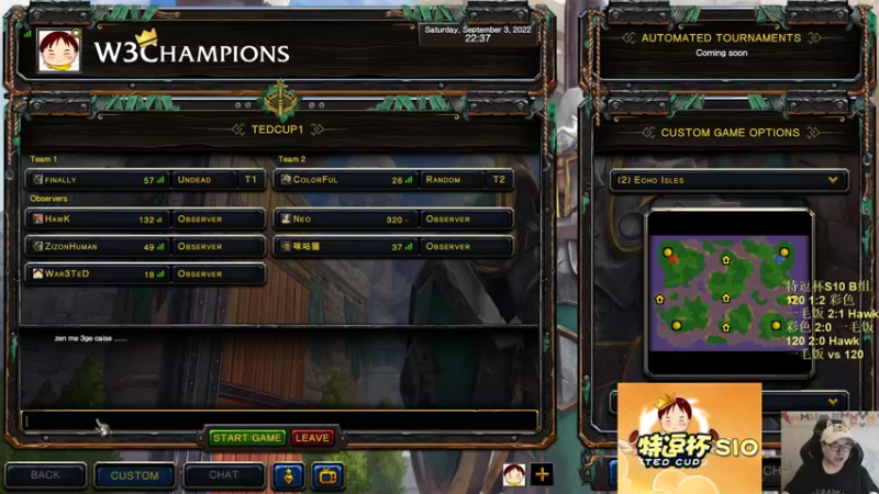 【TED出品】特逗杯B组败决 120 vs 一毛饭 山王对巫妖王