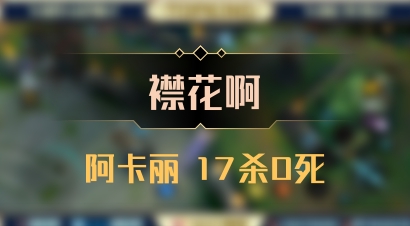 【襟花啊】阿卡丽 17杀0死