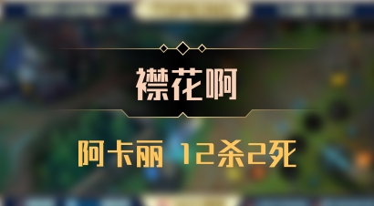 【襟花啊】阿卡丽 12杀2死