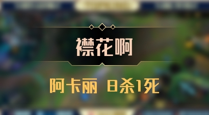【襟花啊】阿卡丽 8杀1死