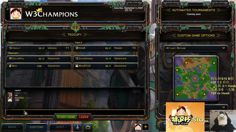 【TED出品】特逗杯B组败者 120 vs Hawk 3分钟的GG