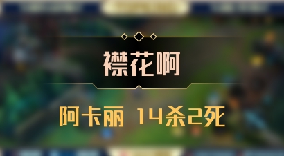 【襟花啊】阿卡丽 14杀2死