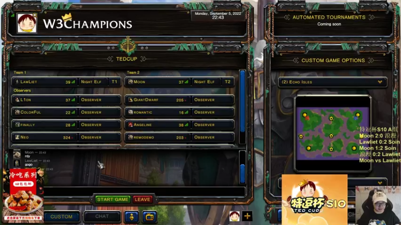 【TED出品】特逗杯S10 A组败决 Moon vs Lawliet 超皇冠必看局！