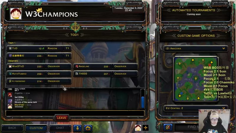 【2022-09-06 22点场】War3TeD：【直播中】WSB比赛和44比赛