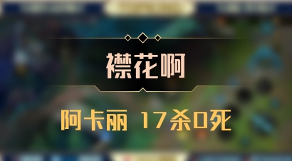 【襟花啊】阿卡丽 17杀0死
