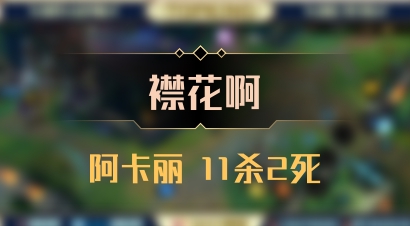 【襟花啊】阿卡丽 11杀2死