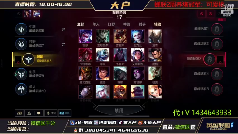【2022-09-06 20点场】大户呀：峡谷之巅之大局观辅助