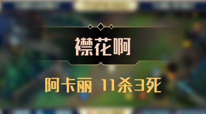 【襟花啊】阿卡丽 11杀3死