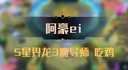 【阿豪ei】5星界龙3魔导师 吃鸡