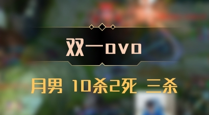 【双一ovo】月男 10杀2死 三杀
