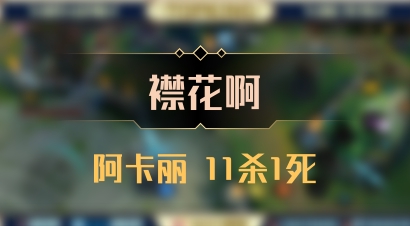 【襟花啊】阿卡丽 11杀1死