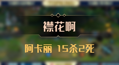 【襟花啊】阿卡丽 15杀2死
