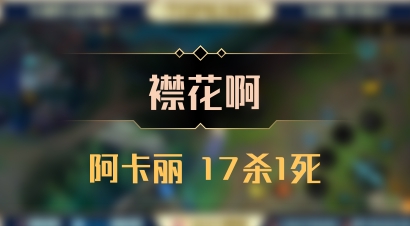 【襟花啊】阿卡丽 17杀1死