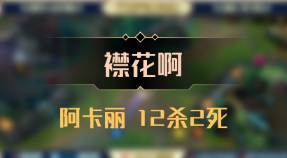 【襟花啊】阿卡丽 12杀2死