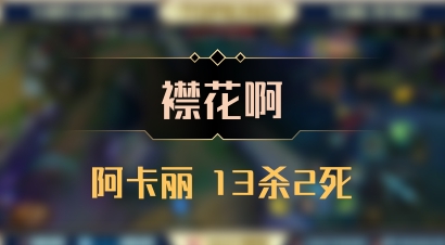 【襟花啊】阿卡丽 13杀2死