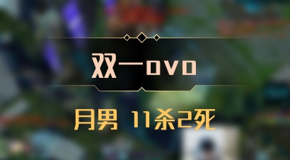 【双一ovo】月男 11杀2死