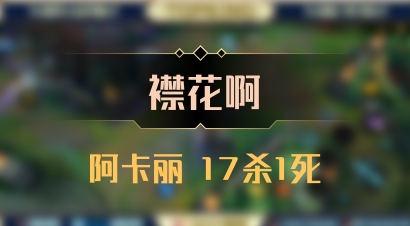 【襟花啊】阿卡丽 17杀1死