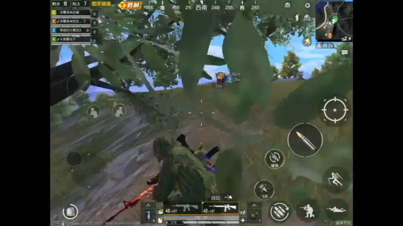 4人配合精彩击杀吃鸡