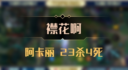【襟花啊】阿卡丽 23杀4死