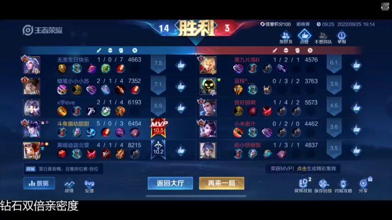 【2022-09-25 16点场】猫幼zzz：（钻石双倍）没有情绪波动