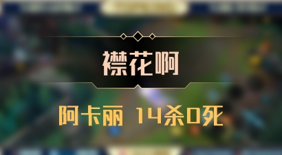 【襟花啊】阿卡丽 14杀0死