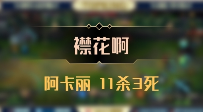 【襟花啊】阿卡丽 11杀3死