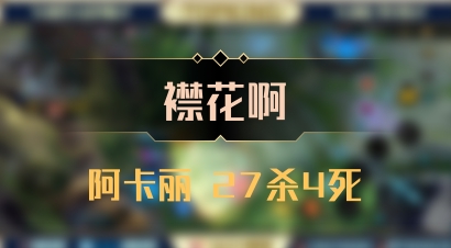 【襟花啊】阿卡丽 27杀4死
