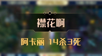 【襟花啊】阿卡丽 14杀3死