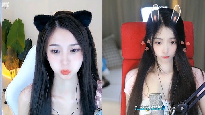 姣姣美女直播连麦，好可爱啊