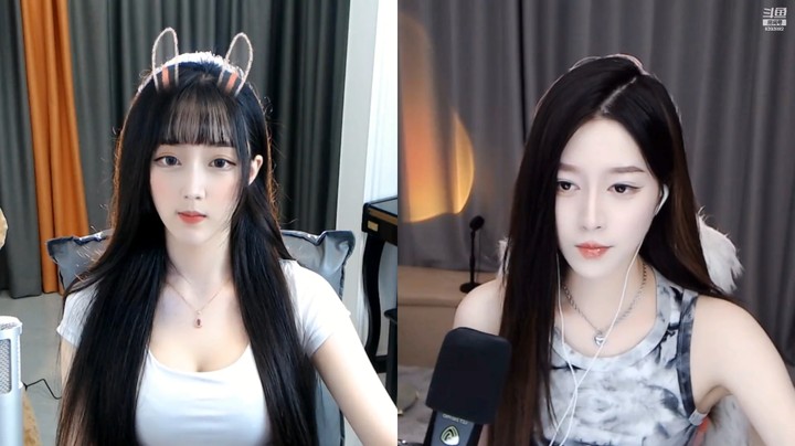 美女兔兔直播，正襟危坐好可爱啊