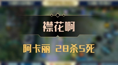 【襟花啊】阿卡丽 28杀5死