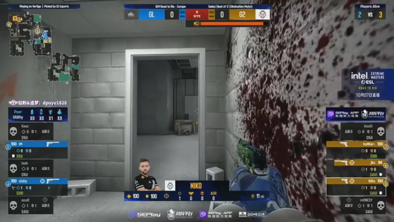 【2022-10-08 00点场】CSGO百岁三：RA憾负 G2 12点生死局