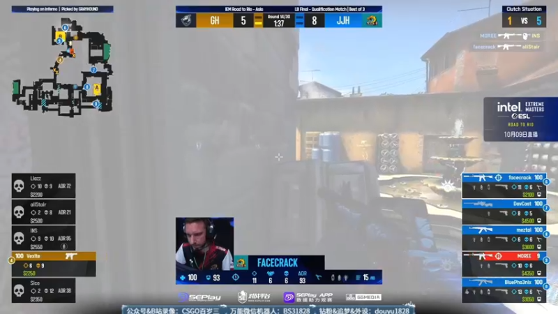 【2022-10-09 11点场】CSGO百岁三：RMR亚洲赛最后门票 JJH vs GH