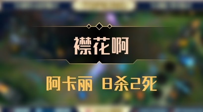 【襟花啊】阿卡丽 8杀2死