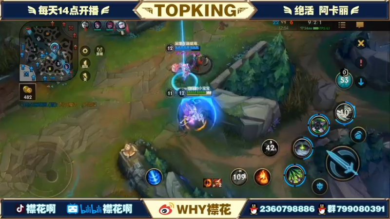 【2022-10-07 19点场】襟花啊：新版本阿卡丽全新出装