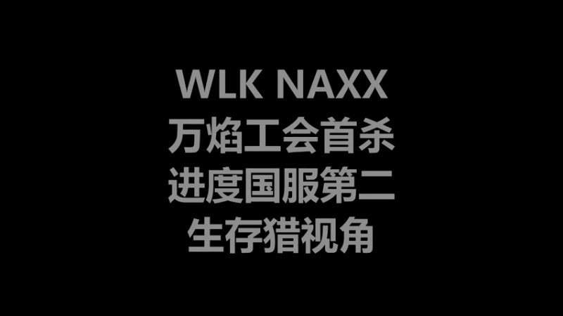 【万焰】NAXX/SARTH/MALY国服进度榜第二 生存猎视角