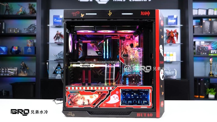 【BRO水冷私人定制】华硕 ROG 太阳神 元神胡桃 主题体式水冷方案展示