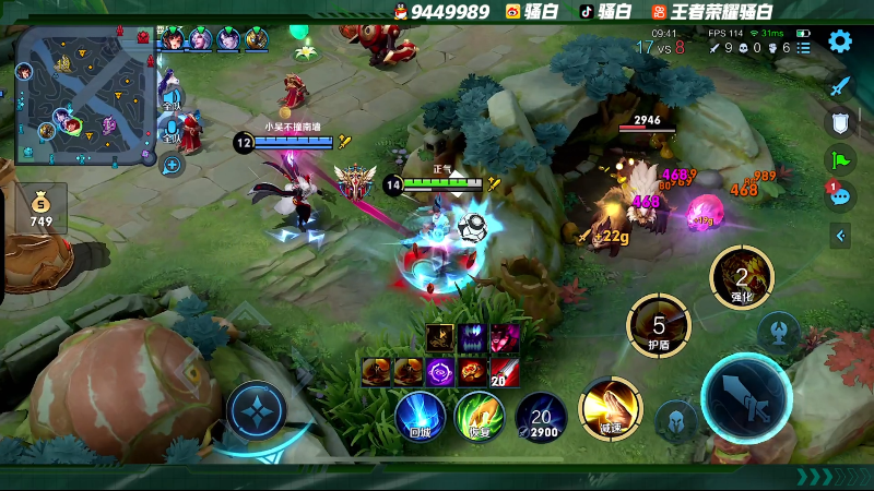 我在斗鱼看骚白直播王者荣耀