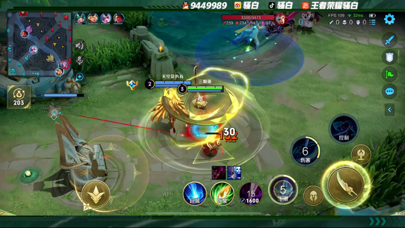 我在斗鱼看骚白直播王者荣耀