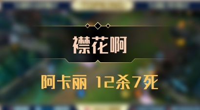 【襟花啊】阿卡丽 12杀7死