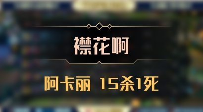 【襟花啊】阿卡丽 15杀1死