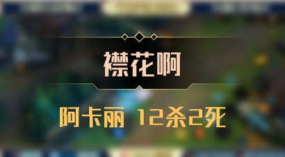 【襟花啊】阿卡丽 12杀2死